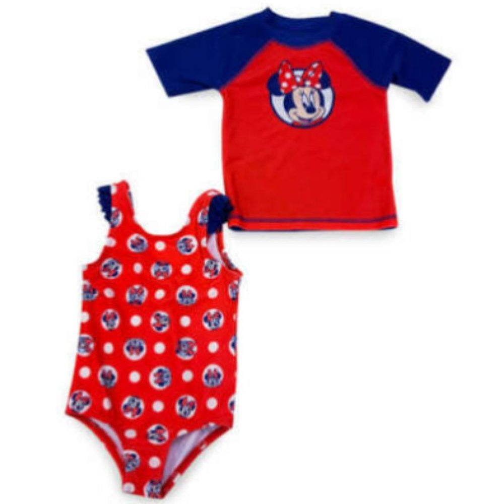 Swimsuit & rashguard Minnie Mouse toddler girls new sizes 2T, 3T or 4T Dreamwave